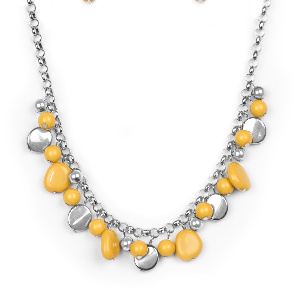 2 pcs silver and yellow set